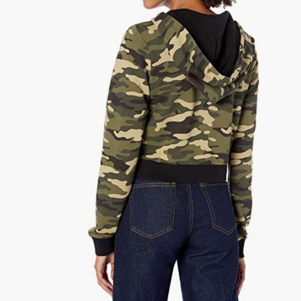 True Religion cropped camo hoodie size L - Picture 2 of 10